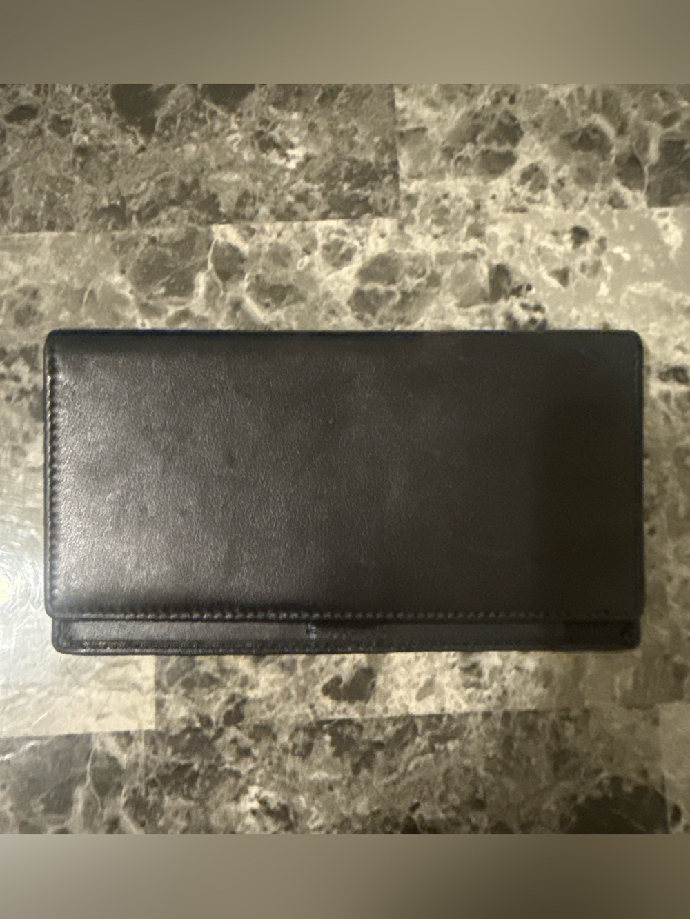 Coach Black Leather Checkbook Case - Classic Minimalist Design